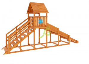 Заливная горка "Снежинка" с крышей, скат 4 м