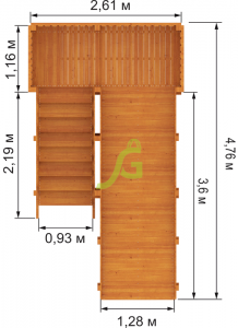 Деревянная зимняя горка Snow Fox, скат 4 м