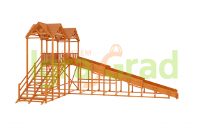 Зимняя горка Снежная Лиса Макси, скат 10 м