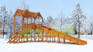 Зимняя горка Снежная Лиса Макси, скат 10 м