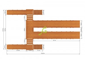 Зимняя горка Снежная Лиса, 4 ската