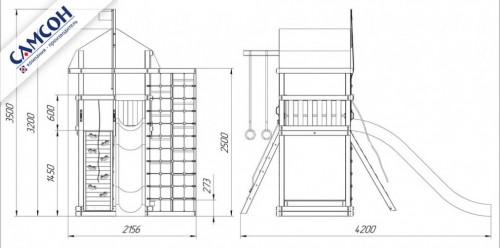 Детская деревянная площадка Спарта Комби