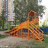 Зимняя деревянная горка "Snow Fox 12 м" с двумя скатами