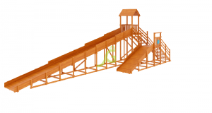 Зимняя деревянная горка "Snow Fox 12 м" с двумя скатами