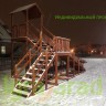 Зимняя деревянная горка "Snow Fox 12 м" с двумя скатами