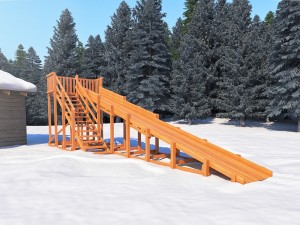 Зимняя горка горка Снежная лиса 10