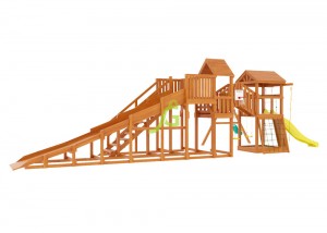 Детская деревянная зимняя горка Лиса 5,9 м + "Панда Фани Gride"