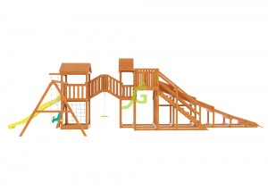 Детская деревянная зимняя горка Лиса 5,9 м + "Панда Фани Gride"