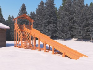 Зимняя горка горка Снежная лиса 10 Домик