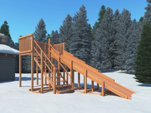 Детская заливная горка Снежная Лиса 6