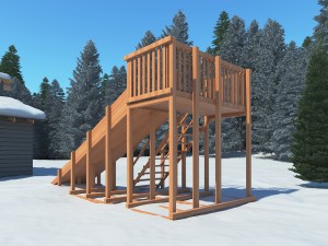 Детская заливная горка Снежная Лиса 6