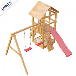 Детская деревянная площадка Сибирика с сеткой
