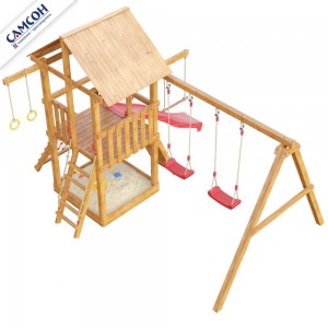 Детская деревянная площадка Сибирика с сеткой