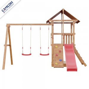 Детская деревянная площадка Сибирика с сеткой