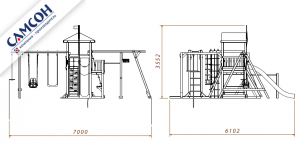 Детская деревянная игровая площадка Бретань Семейная