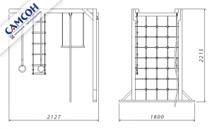 Сетка вертикальная с гимнастическими снарядами