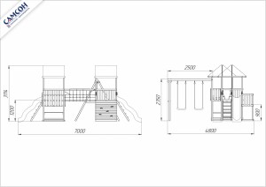 Детская деревянная площадка Сет 6-2Б Элемент