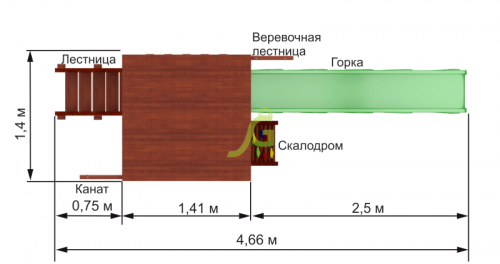 Детская площадка "Панда Фани Tower" скалодром