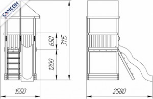 Детская деревянная площадка 2-й Элемент