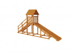 Зимняя деревянная заливная горка "Зимняя Панда Фани" 3,6 м